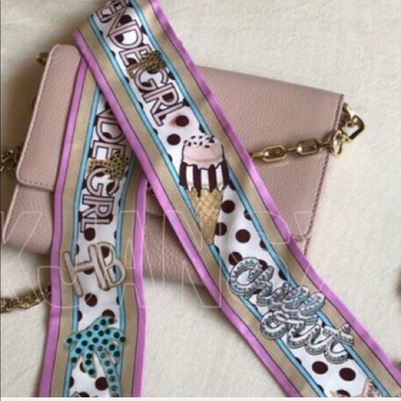 NWOT Henri Bendel Ice cream Influencer Twilly Flaw - Picture 2 of 4